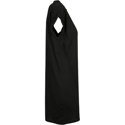 Black - Side - Build Your Brand Womens-Ladies Extended Shoulder Casual Dress