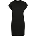 Black - Front - Build Your Brand Womens-Ladies Extended Shoulder Casual Dress