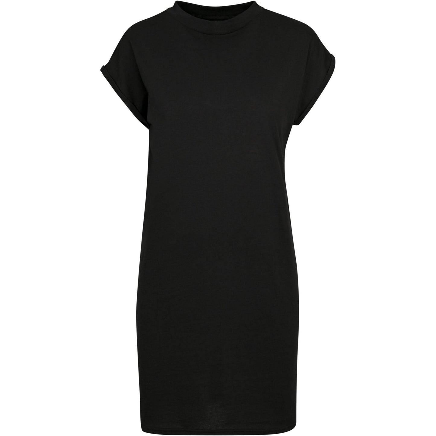 Black - Front - Build Your Brand Womens-Ladies Extended Shoulder Casual Dress