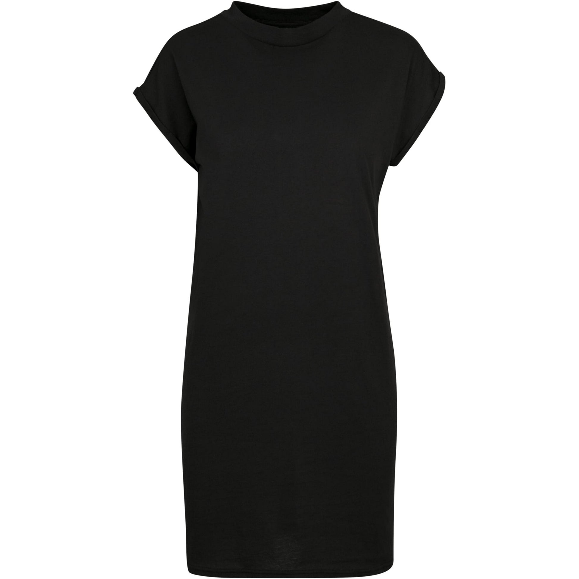 Black - Front - Build Your Brand Womens-Ladies Extended Shoulder Casual Dress