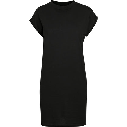 Black - Front - Build Your Brand Womens-Ladies Extended Shoulder Casual Dress