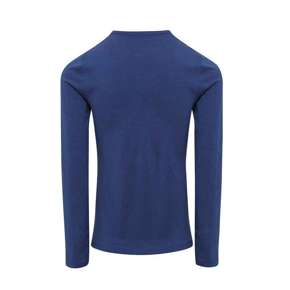 Indigo - Back - Premier Womens-Ladies Long John Roll Sleeve T-Shirt