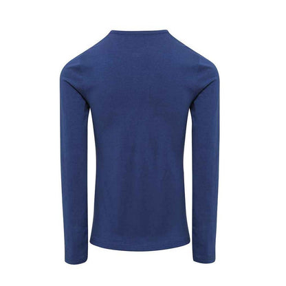 Indigo - Back - Premier Womens-Ladies Long John Roll Sleeve T-Shirt