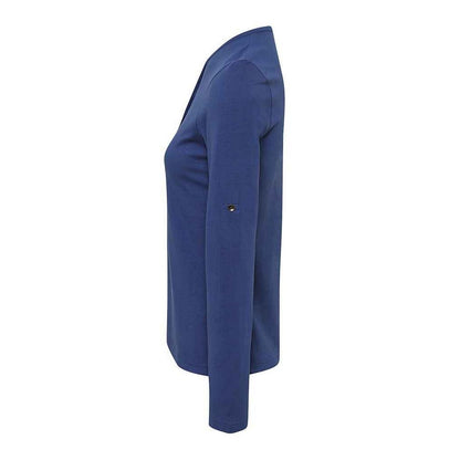 Indigo - Side - Premier Womens-Ladies Long John Roll Sleeve T-Shirt