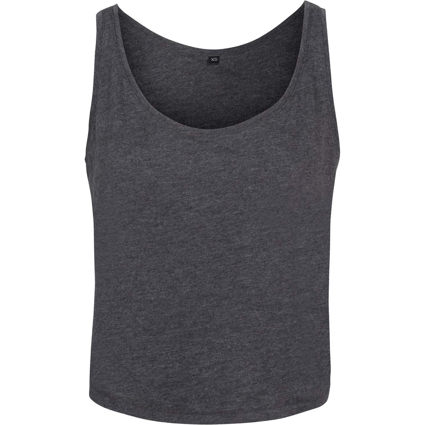 Charcoal - Front - Build Your Brand Womens-Ladies Oversized Tank Top