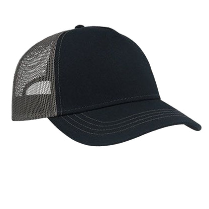 Navy-Dark Grey - Front - Atlantis Headwear Rapper Trucker Cap