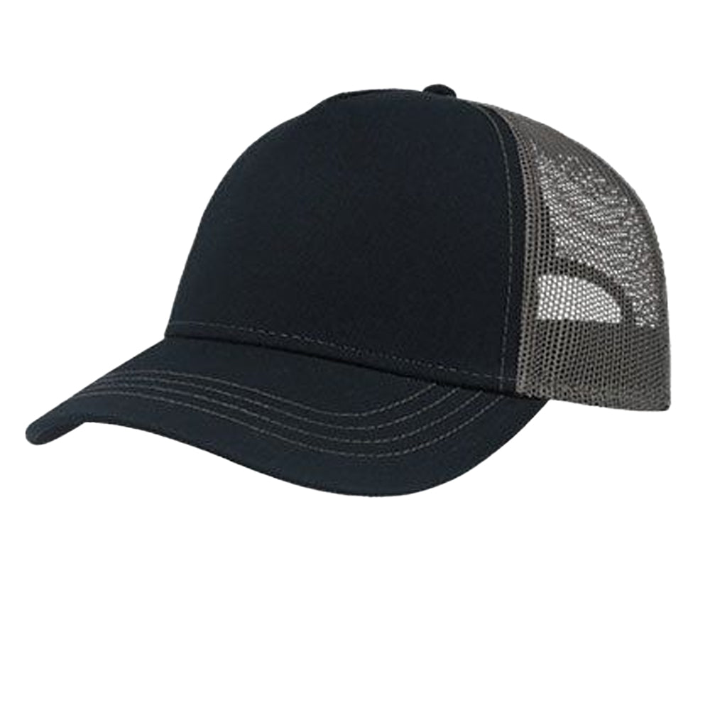 Navy-Dark Grey - Back - Atlantis Headwear Rapper Trucker Cap