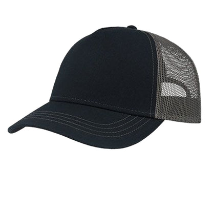 Navy-Dark Grey - Back - Atlantis Headwear Rapper Trucker Cap