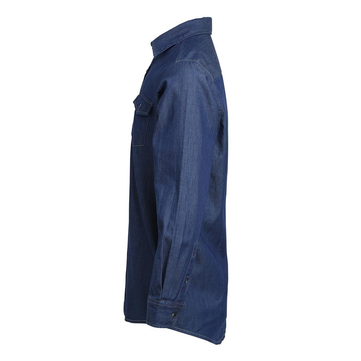 Indigo Denim - Side - Premier Mens Denim Jean Style Stitching Shirt