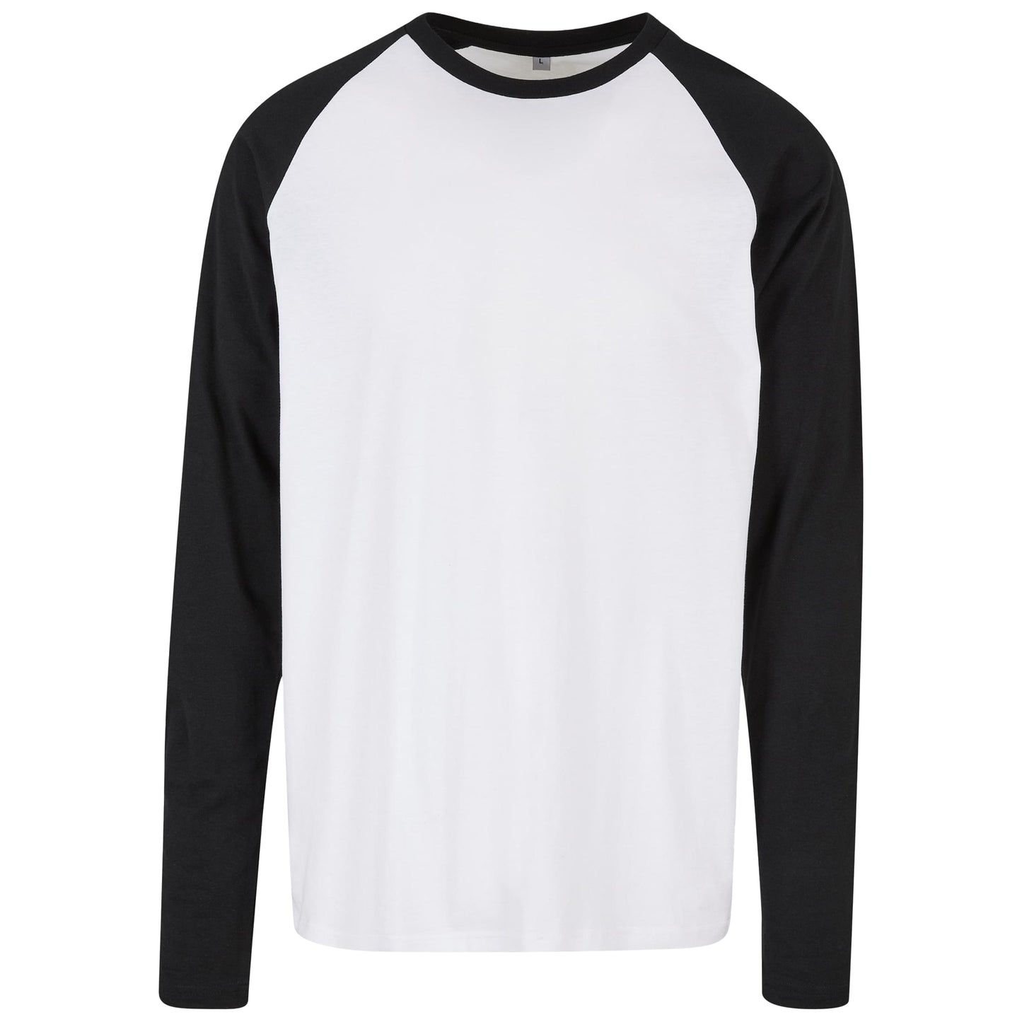 White-Black - Front - Build Your Brand Mens Contrast Raglan Long-Sleeved T-Shirt