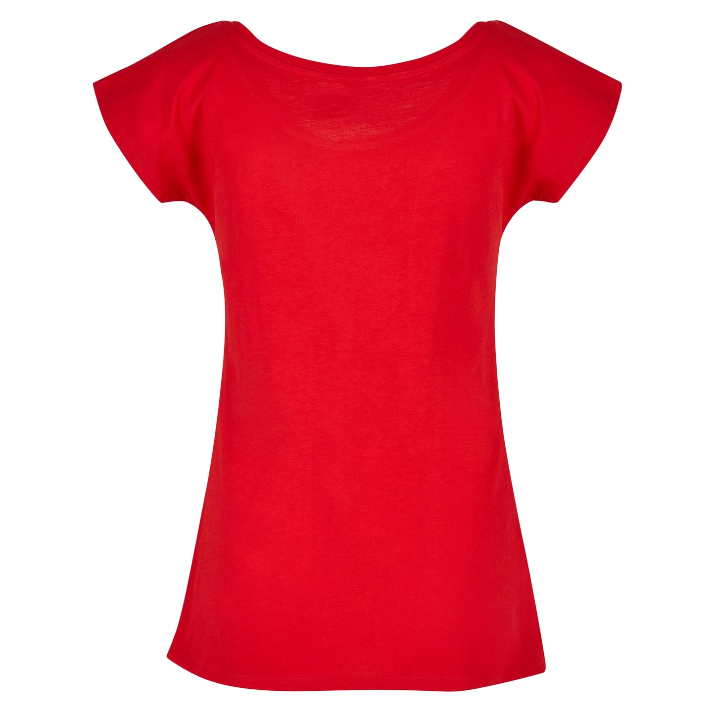 City Red - Back - Build Your Brand Womens-Ladies Wide Neck T-Shirt