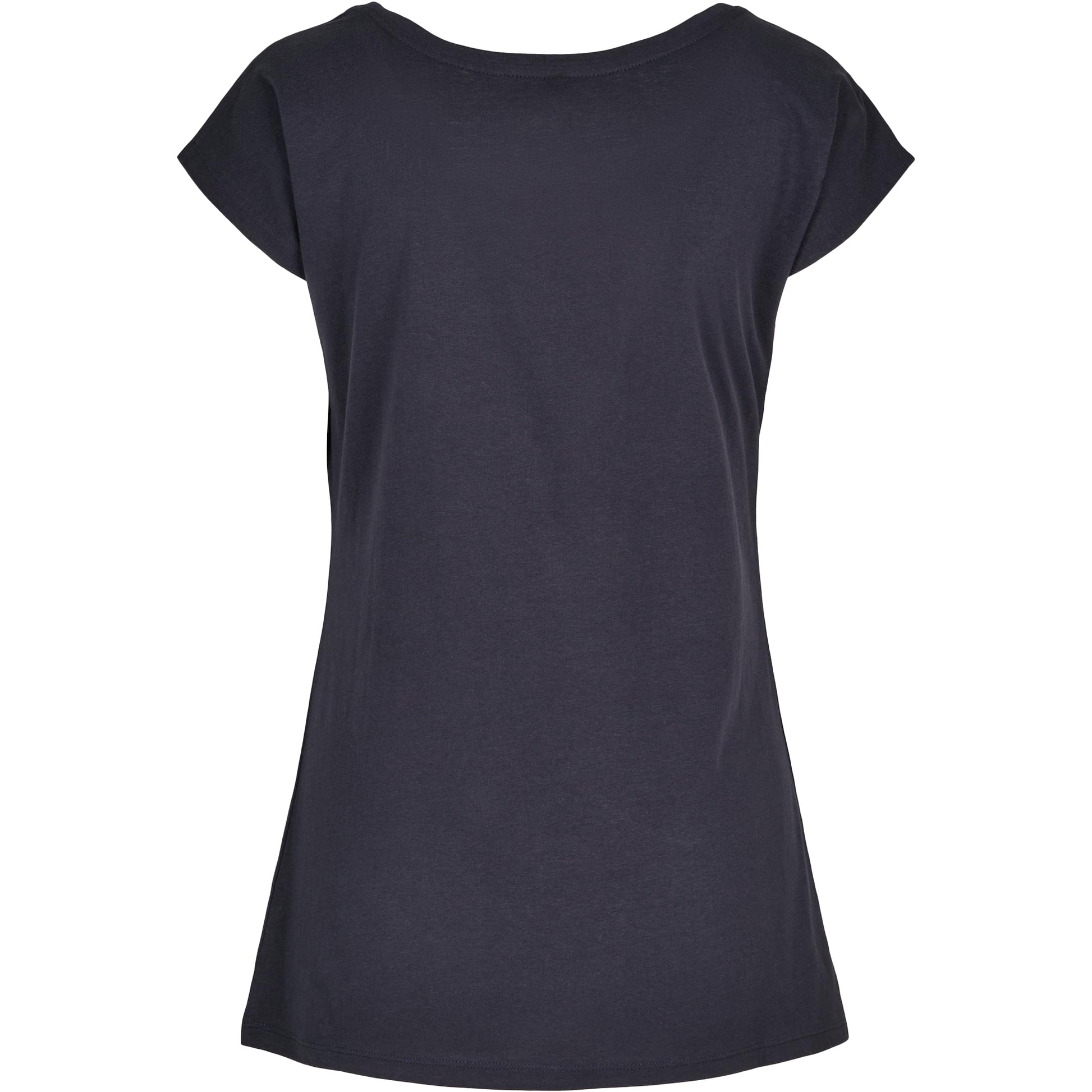 Navy - Back - Build Your Brand Womens-Ladies Wide Neck T-Shirt