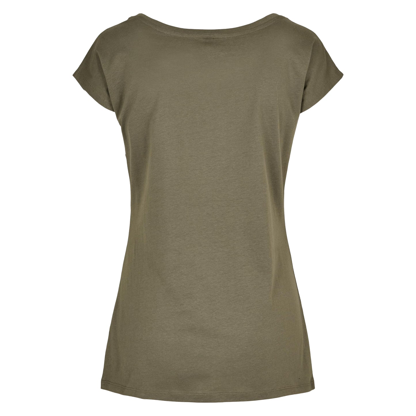 Olive - Back - Build Your Brand Womens-Ladies Wide Neck T-Shirt