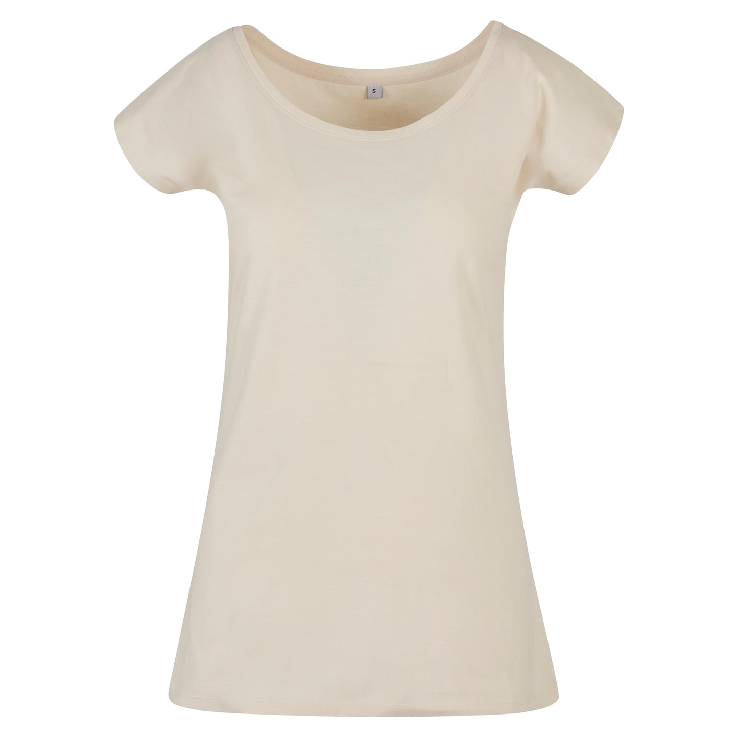 Sand - Front - Build Your Brand Womens-Ladies Wide Neck T-Shirt