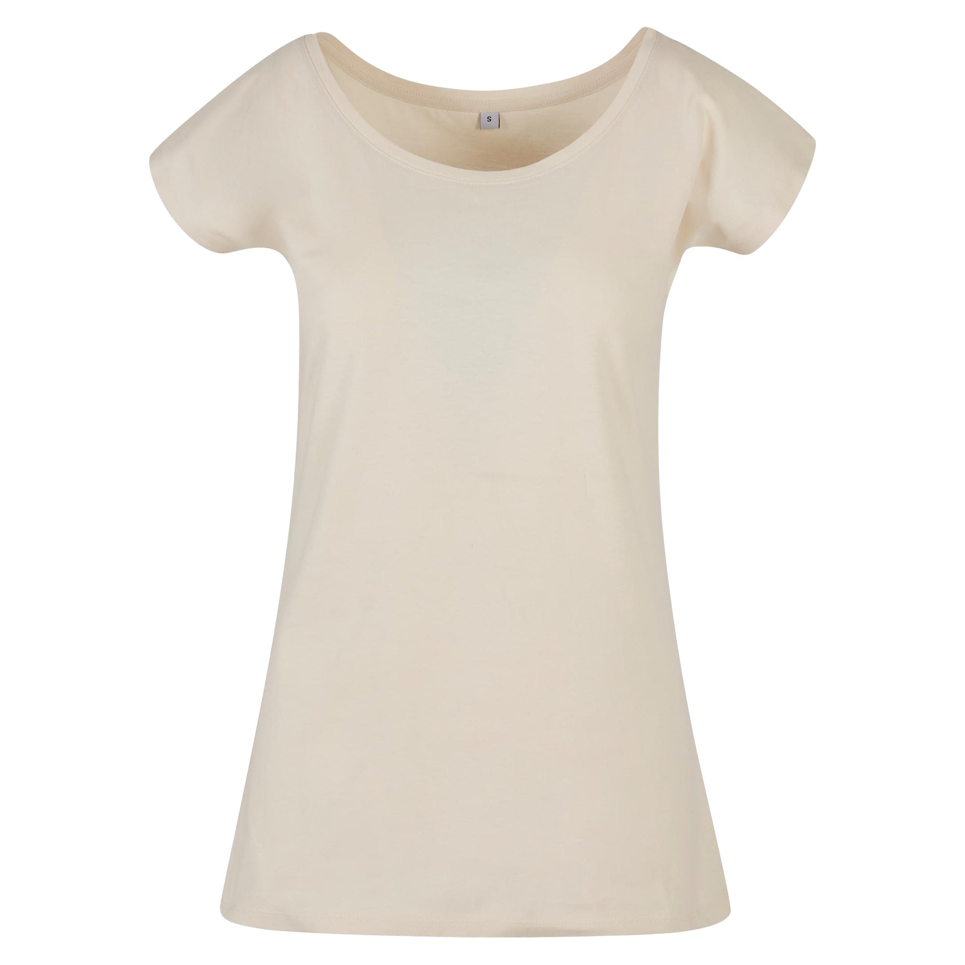 Sand - Front - Build Your Brand Womens-Ladies Wide Neck T-Shirt