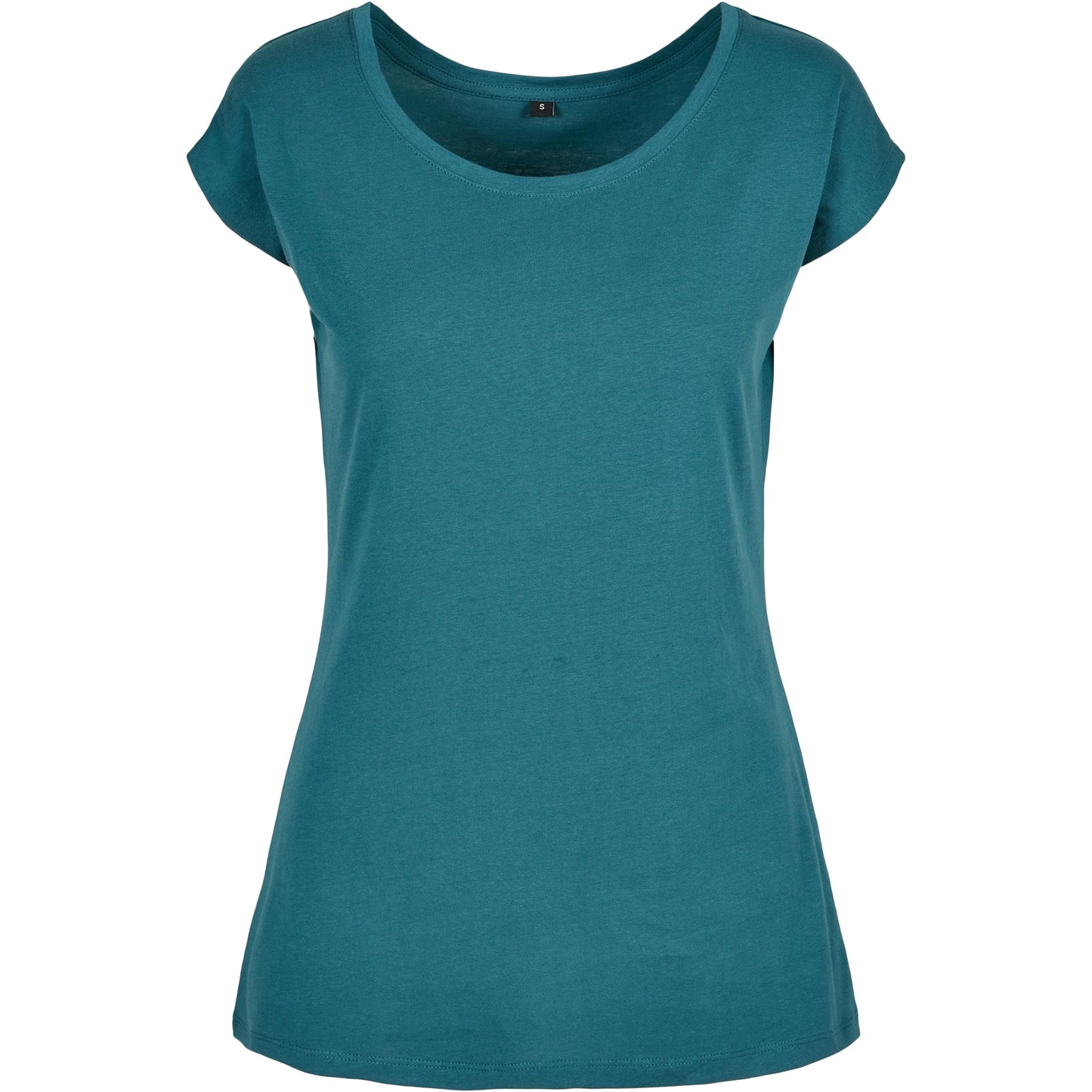 Teal - Front - Build Your Brand Womens-Ladies Wide Neck T-Shirt