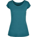 Teal - Front - Build Your Brand Womens-Ladies Wide Neck T-Shirt