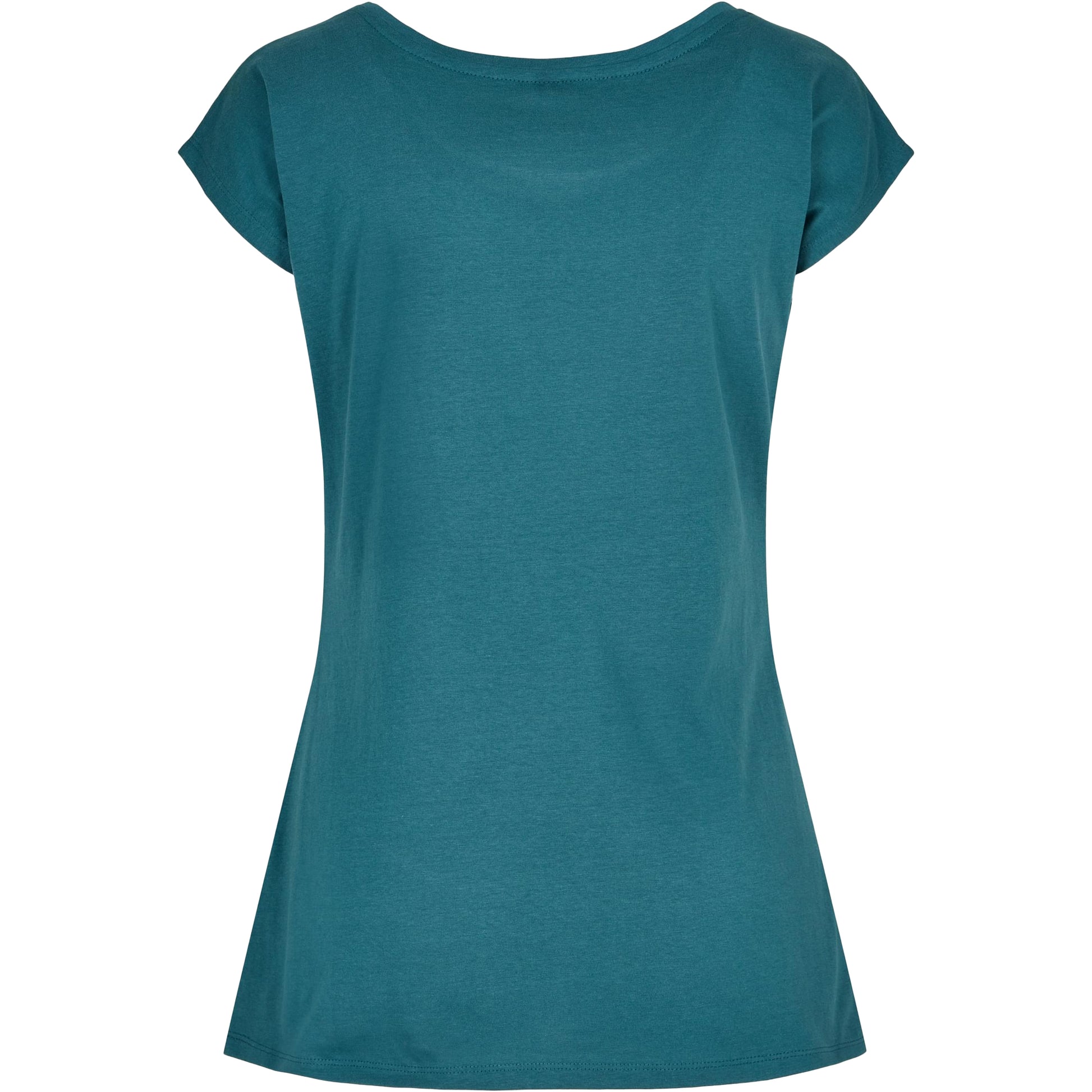 Teal - Back - Build Your Brand Womens-Ladies Wide Neck T-Shirt