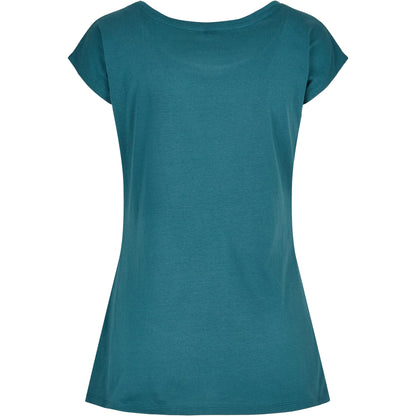 Teal - Back - Build Your Brand Womens-Ladies Wide Neck T-Shirt