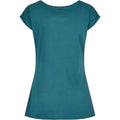 Teal - Back - Build Your Brand Womens-Ladies Wide Neck T-Shirt