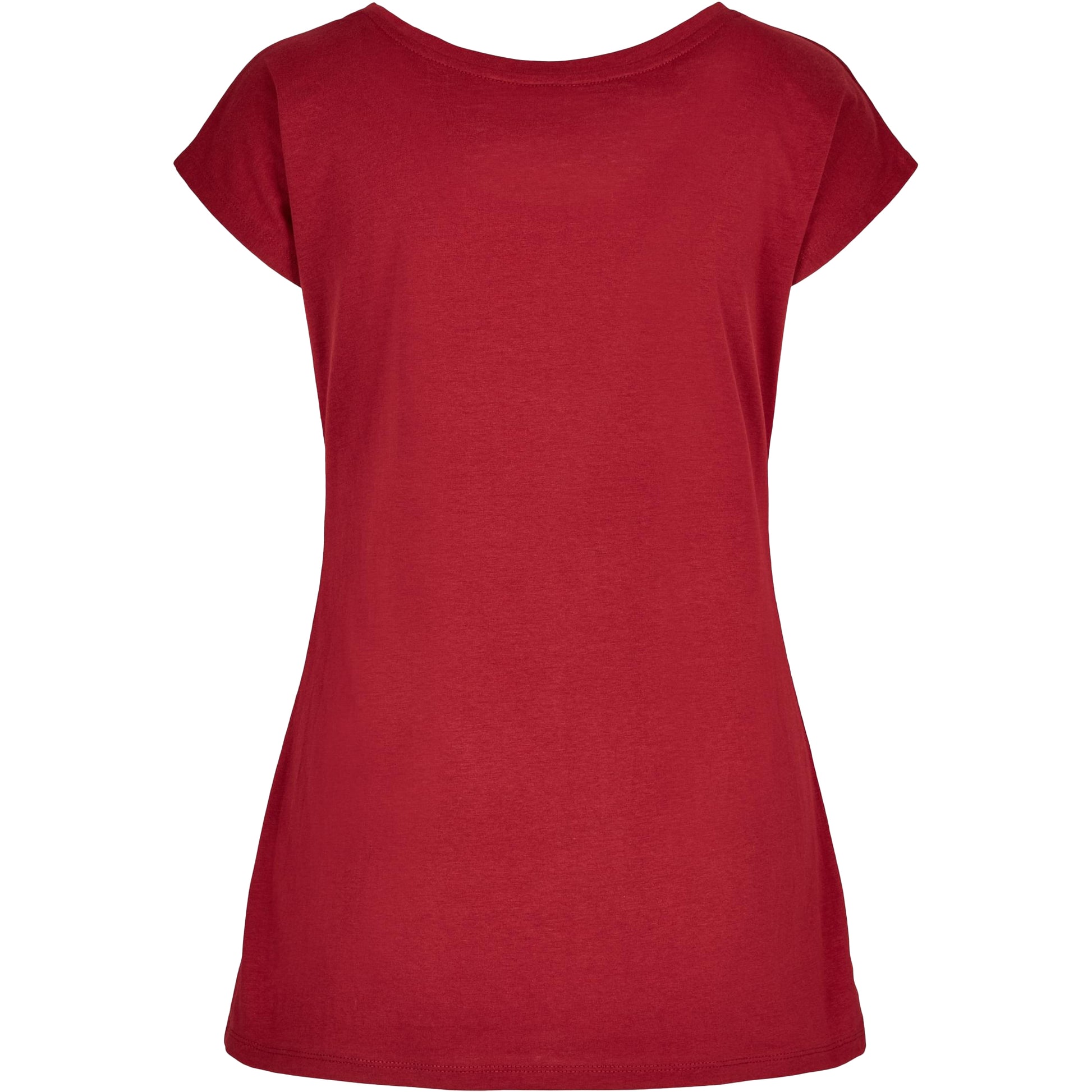 Burgundy - Back - Build Your Brand Womens-Ladies Wide Neck T-Shirt