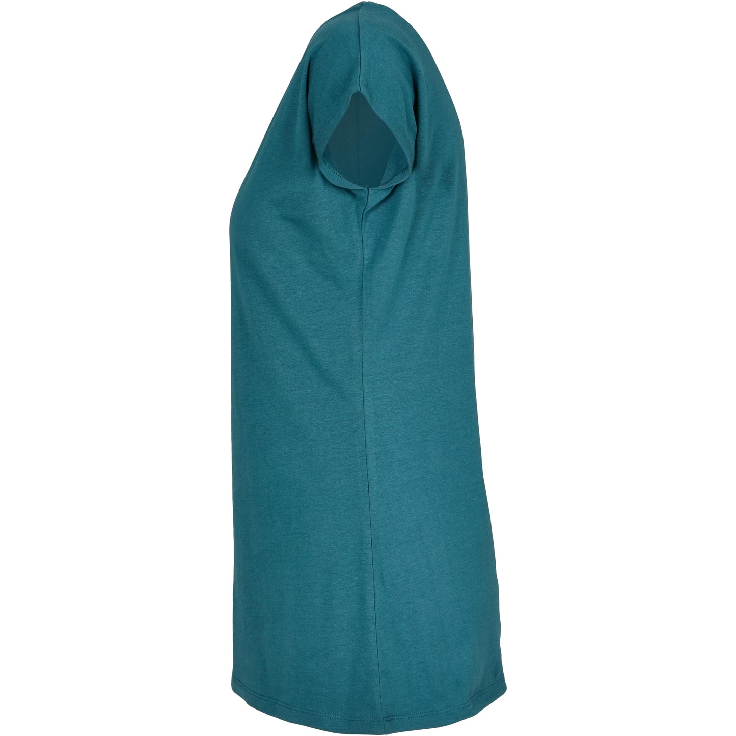 Teal - Side - Build Your Brand Womens-Ladies Wide Neck T-Shirt