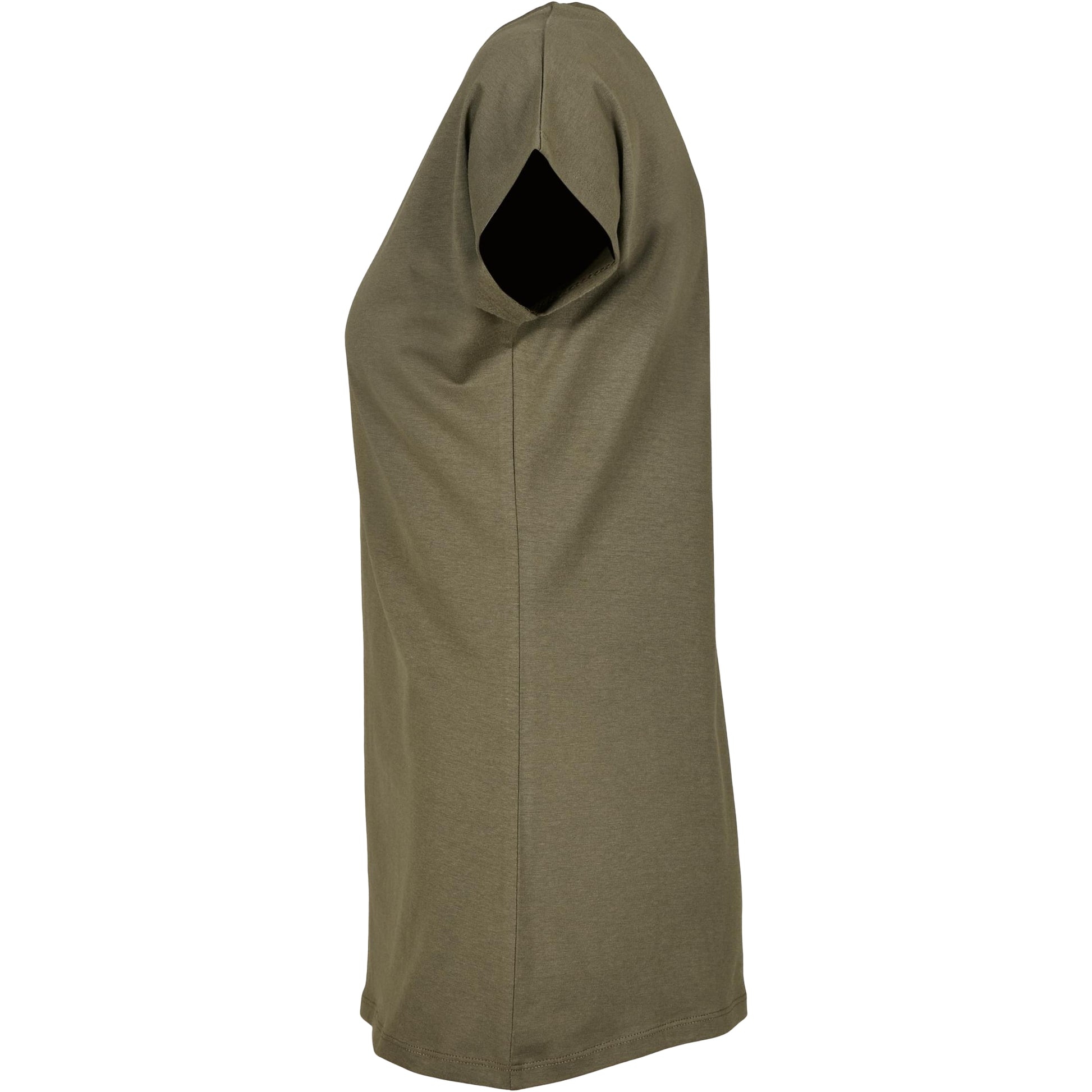 Olive - Side - Build Your Brand Womens-Ladies Wide Neck T-Shirt