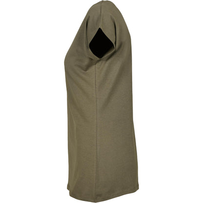 Olive - Side - Build Your Brand Womens-Ladies Wide Neck T-Shirt