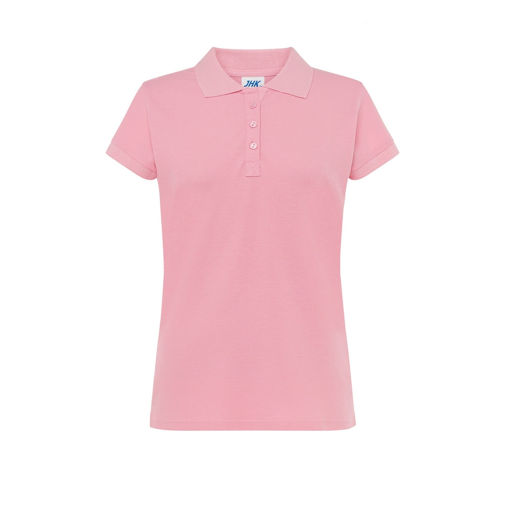 Pink - Front - JHK Womens-Ladies Regular Polo Shirt