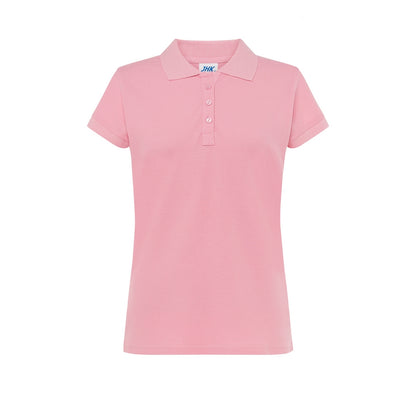 Pink - Front - JHK Womens-Ladies Regular Polo Shirt