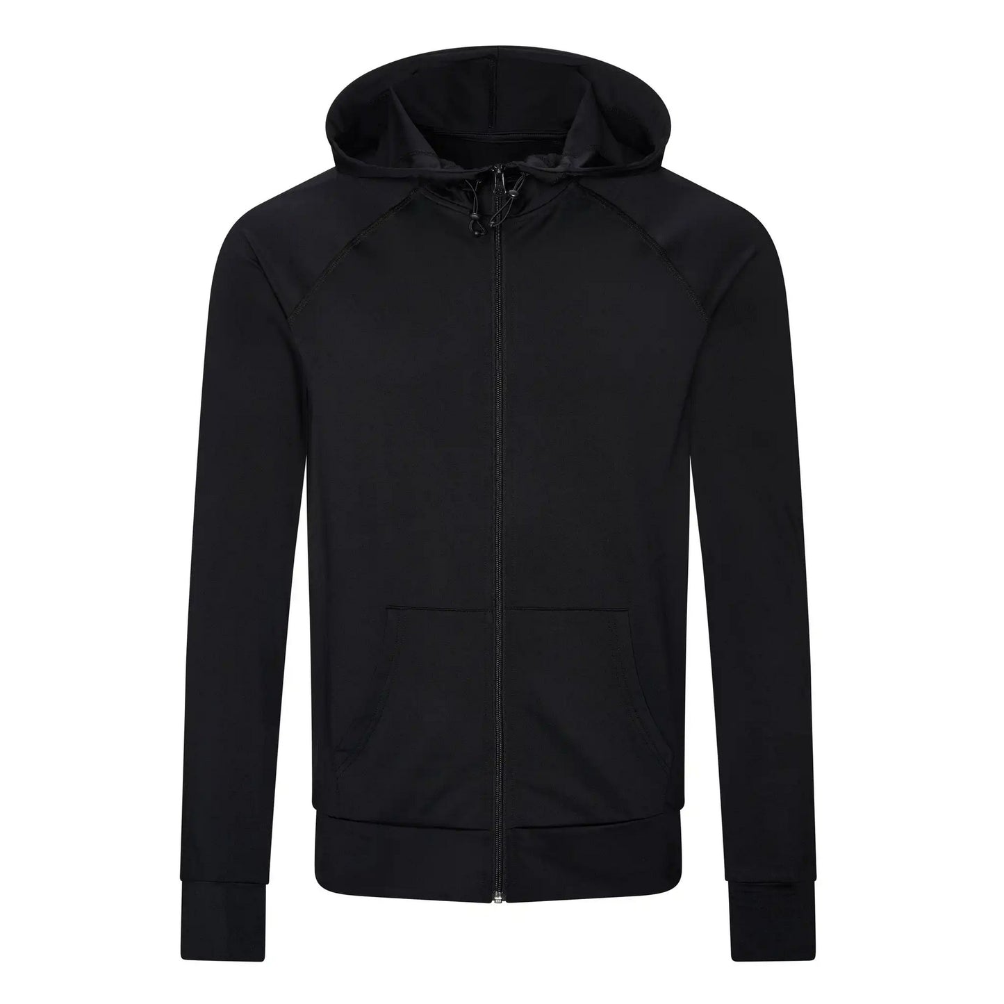 Jet Black - Front - Just Cool Mens Plain Slim Full Zip Hoodie