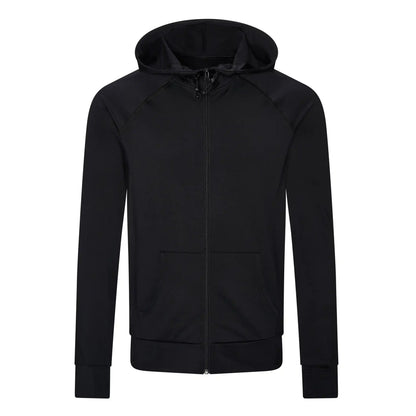 Jet Black - Front - Just Cool Mens Plain Slim Full Zip Hoodie