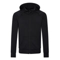 Jet Black - Front - Just Cool Mens Plain Slim Full Zip Hoodie