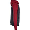 Navy-Burgundy - Side - Build Your Brand Mens Contrast Raglan Hoodie
