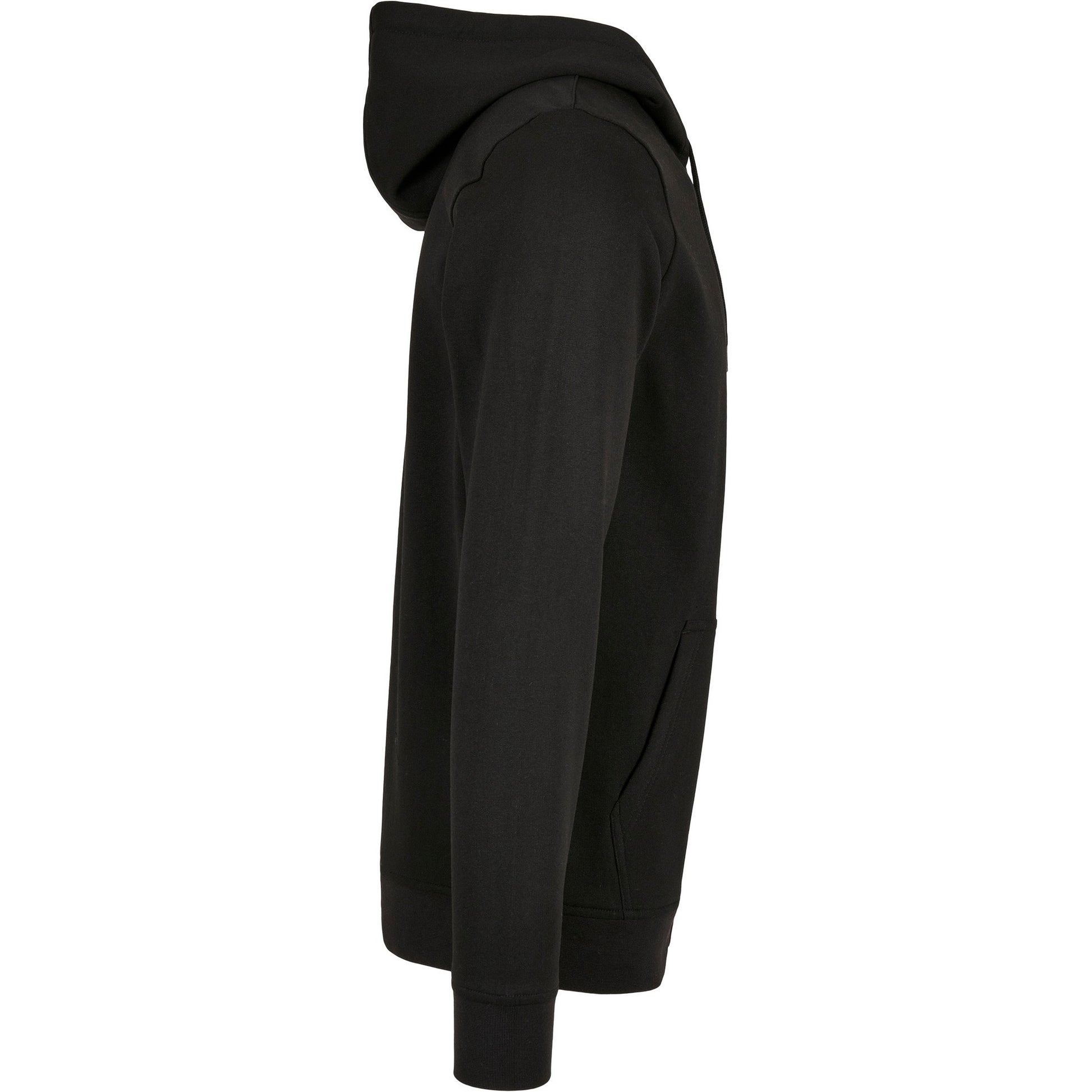 Black - Side - Build Your Brand Unisex Adult Basic Full Zip Hoodie