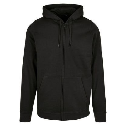 Black - Front - Build Your Brand Unisex Adult Basic Full Zip Hoodie