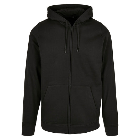 Black - Front - Build Your Brand Unisex Adult Basic Full Zip Hoodie