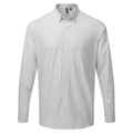 Silver-White - Front - Premier Mens Maxton Checked Long-Sleeved Shirt