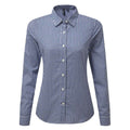 Navy-White - Front - Premier Womens-Ladies Maxton Checked Long-Sleeved Shirt