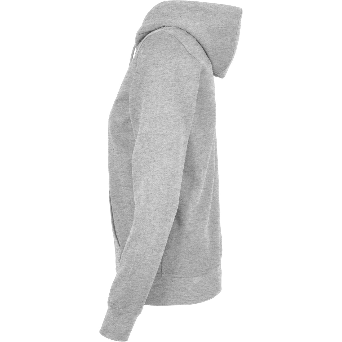 Heather Grey - Side - Build Your Brand Womens-Ladies Basic Full Zip Hoodie