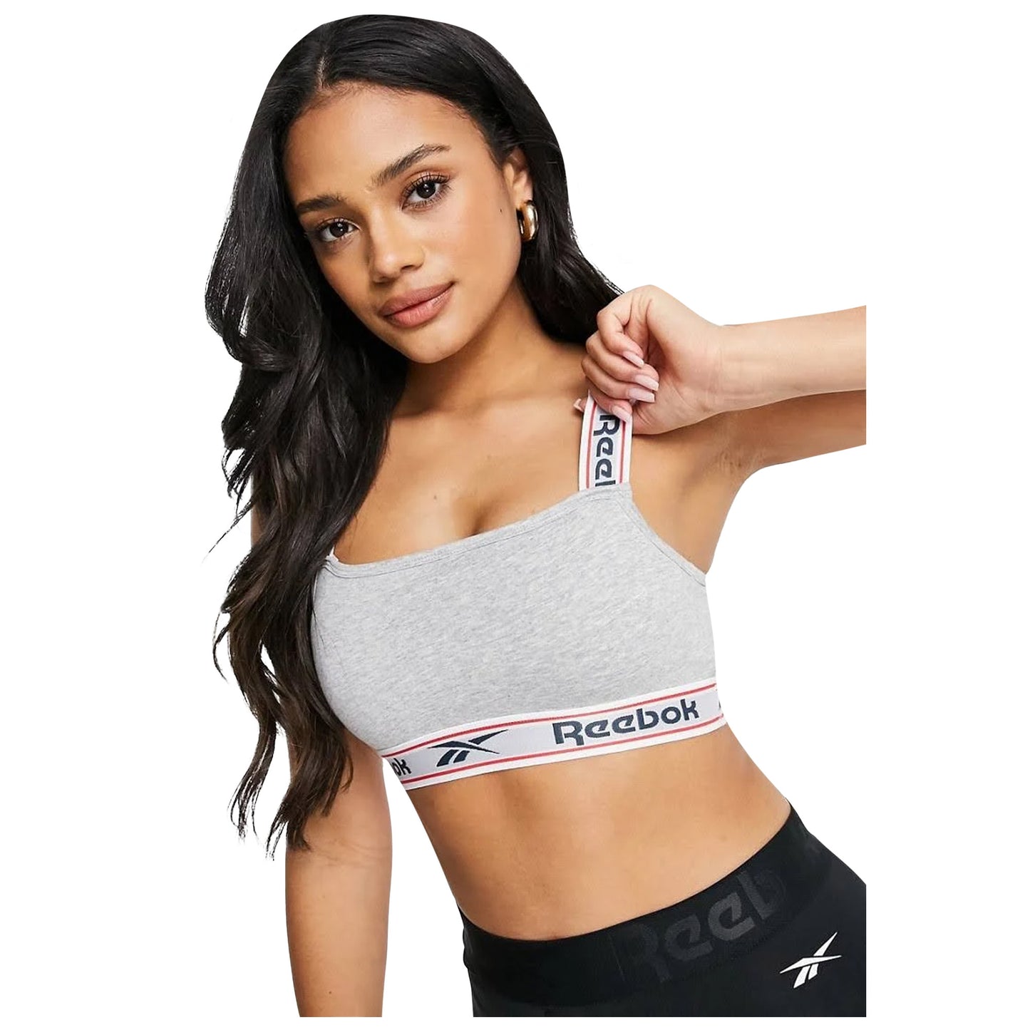 Grey Marl - Side - Reebok Womens-Ladies Krystal Sports Bra
