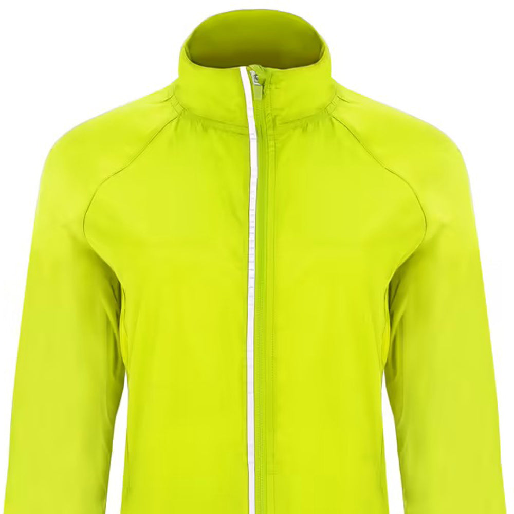 Fluro Yellow - Back - Roly Womens-Ladies Glasgow Packaway Slim Windbreaker