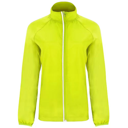 Fluro Yellow - Front - Roly Womens-Ladies Glasgow Packaway Slim Windbreaker