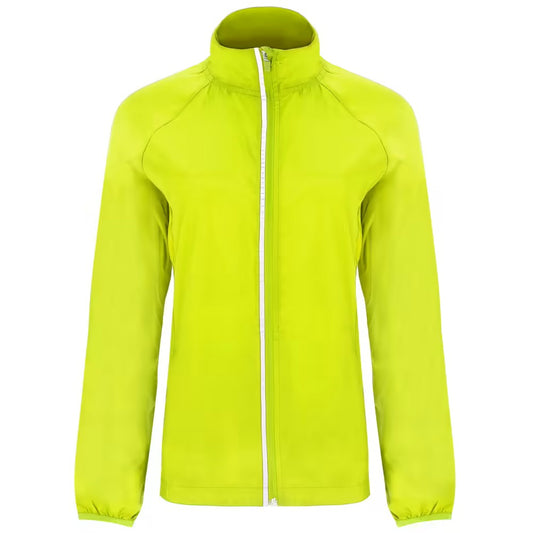 Fluro Yellow - Front - Roly Womens-Ladies Glasgow Packaway Slim Windbreaker