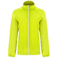 Fluro Yellow - Front - Roly Womens-Ladies Glasgow Packaway Slim Windbreaker