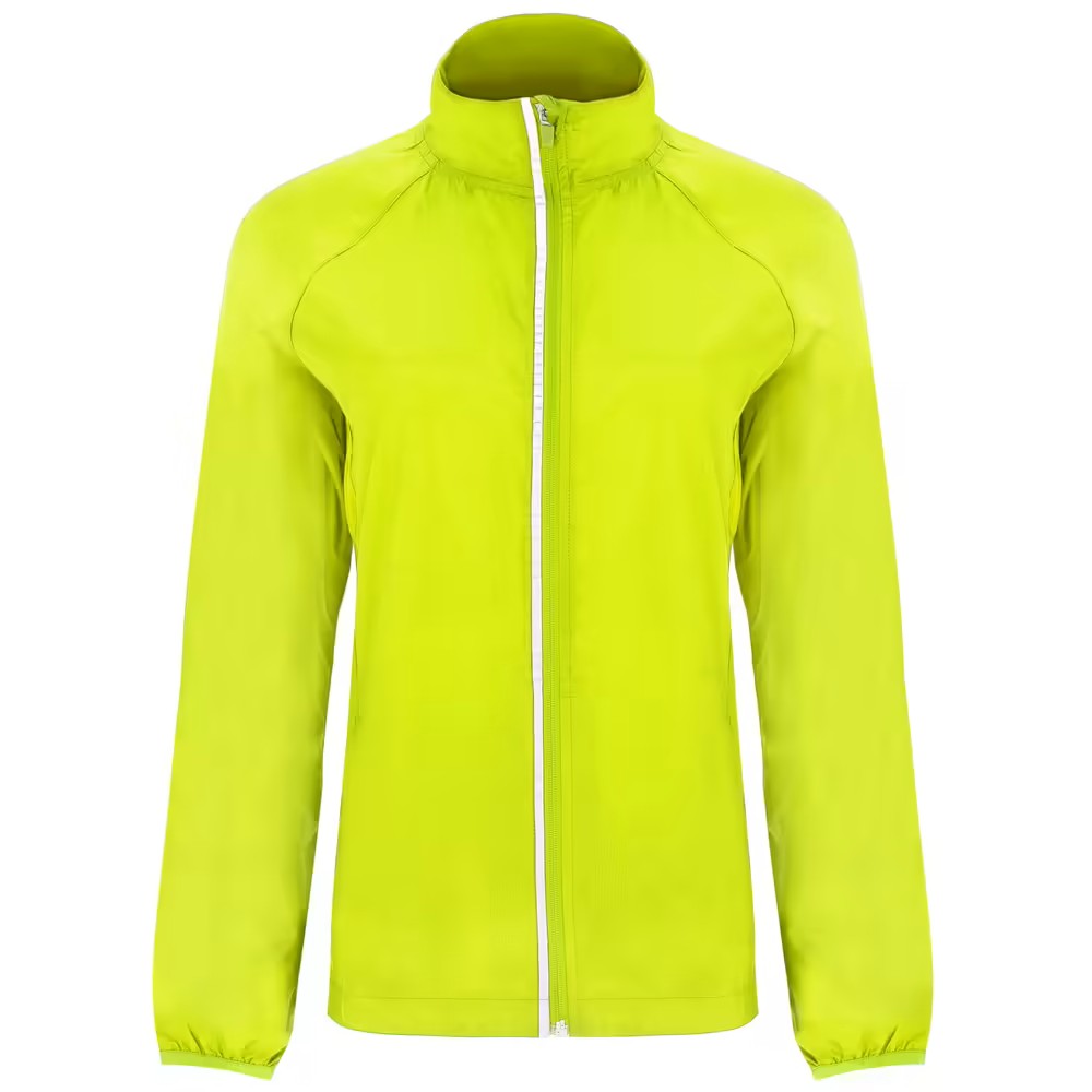 Fluro Yellow - Front - Roly Womens-Ladies Glasgow Packaway Slim Windbreaker