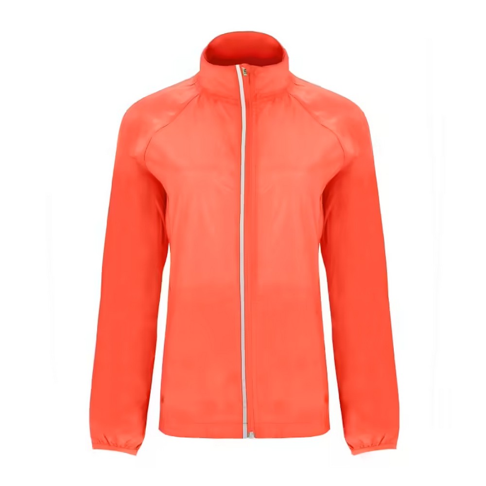 Fluorescent Coral - Front - Roly Womens-Ladies Glasgow Packaway Slim Windbreaker