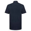 Bright Navy - Back - Russell Collection Mens Classic Oxford Short-Sleeved Shirt