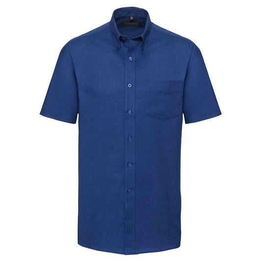 Bright Royal - Front - Russell Collection Mens Classic Oxford Short-Sleeved Shirt