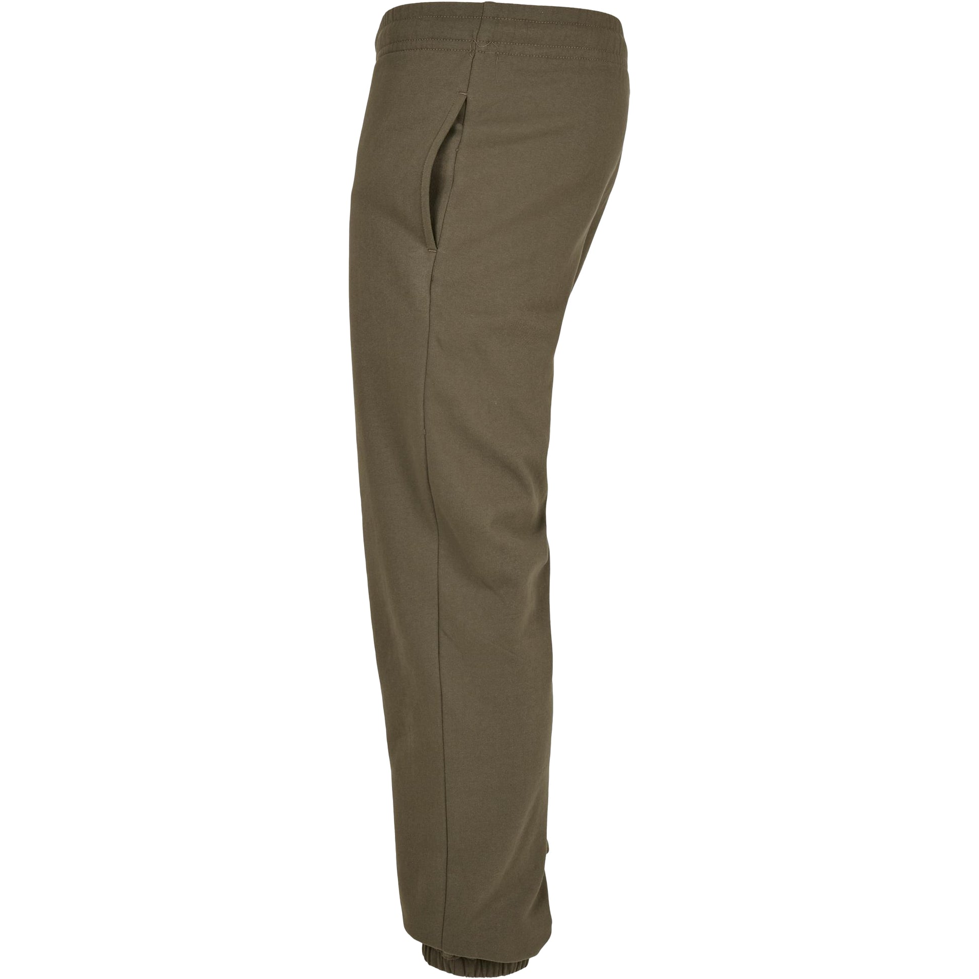 Olive - Side - Build Your Brand Unisex Adult Basic Sweatpants